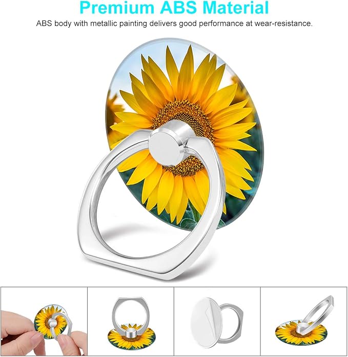 Bonoma Cell Phone Ring Holder Stand, 3 Pack Sunflowers 360 Rotation Universal - Image 2