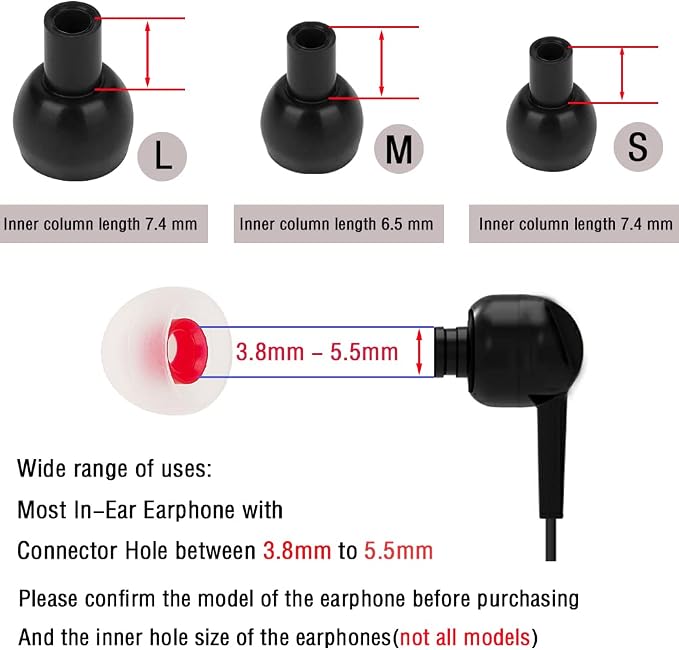 18 Pairs Silicone Earbud Tips Replacement Ear Tips - Image 4