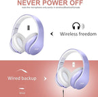 ZIHNIC Bluetooth Headphones Over-Ear, Foldable Wireless and Wired Stereo - Image 4