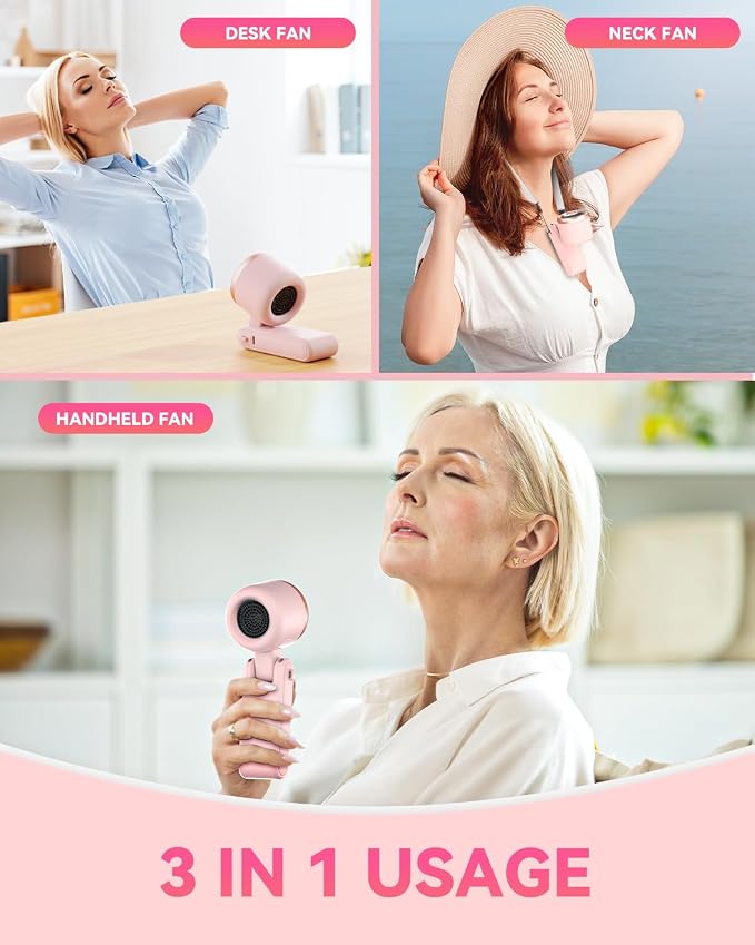Portable Handheld Turbo Fan, 5-Speed Personal Fans, 5000mAh Rechargeable Fans - Image 5