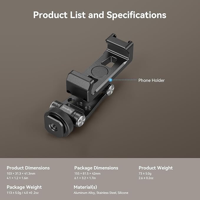 SMALLRIG Metal Phone Holder Support - Image 8