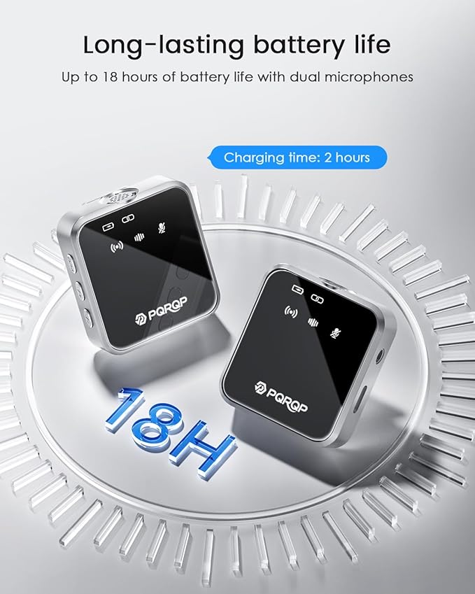 PQRQP 3 in 1 Mini Microphone for iPhone, Camera | 328ft Range & 18H Battery | - Image 4