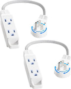 SURAIELEC 1FT Extension Cord, 360° Rotating Flat Plug Extension Cord Flat Wall by SURAIELEC