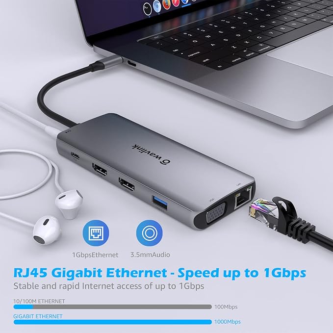 WAVLINK USB C Docking Station Dual Monitor - Image 3