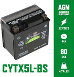 Interstate Batteries YTX5L-BS 12V 4Ah Powersports Battery 80CCA AGM - Image 2
