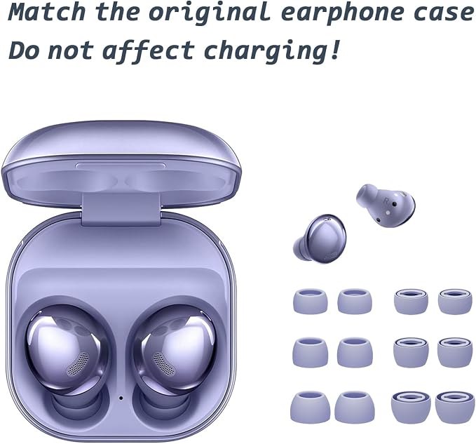 6 Pairs Replacement Eartips for Samsung Galaxy Buds Pro Headphones, Silicone - Image 7