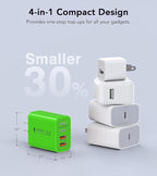 2 Pack USB C Charger, 40W Fast Charge Cube, 4-Port QC+PD Wall Plug, Galaxy S24 - Image 5