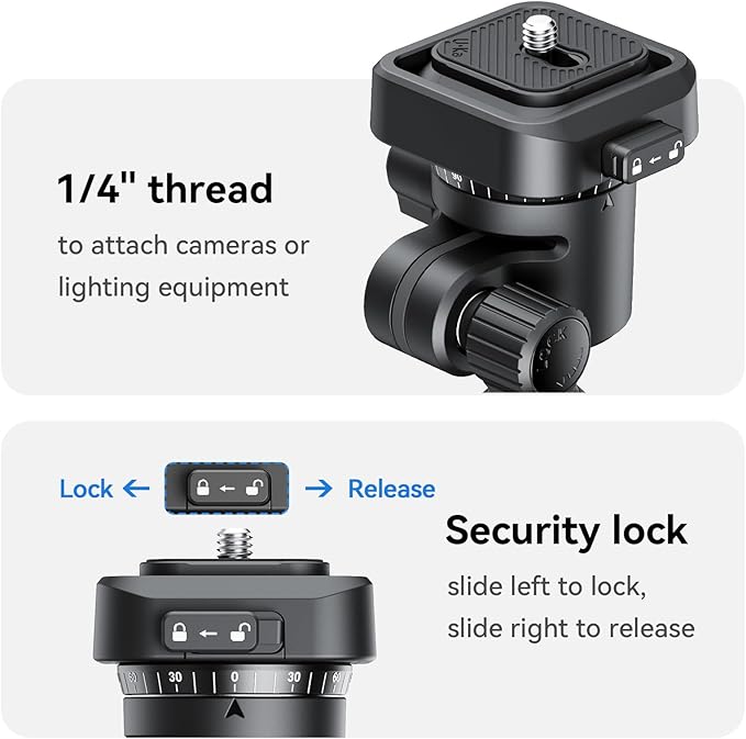 ULANZI TH02 Uka Inverted Ball Head Quick Release Metal Ball Head Camera Mount - Image 5