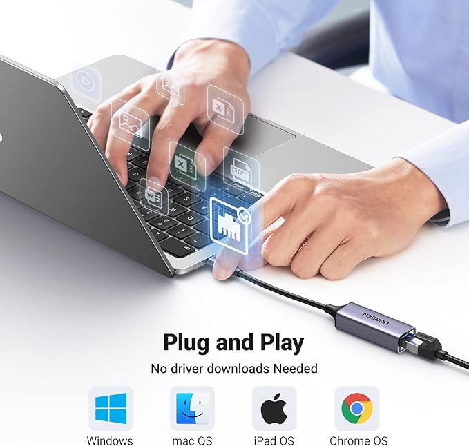 UGREEN USB C to Ethernet Adapter, Plug and Play 1Gbps Ethernet Adapter - Image 4