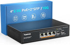 YuanLey 6 Port 2.5G PoE Switch Unmanaged, 4 x 2.5G Base-T PoE Ports, 2 x 10G SFP by YuanLey