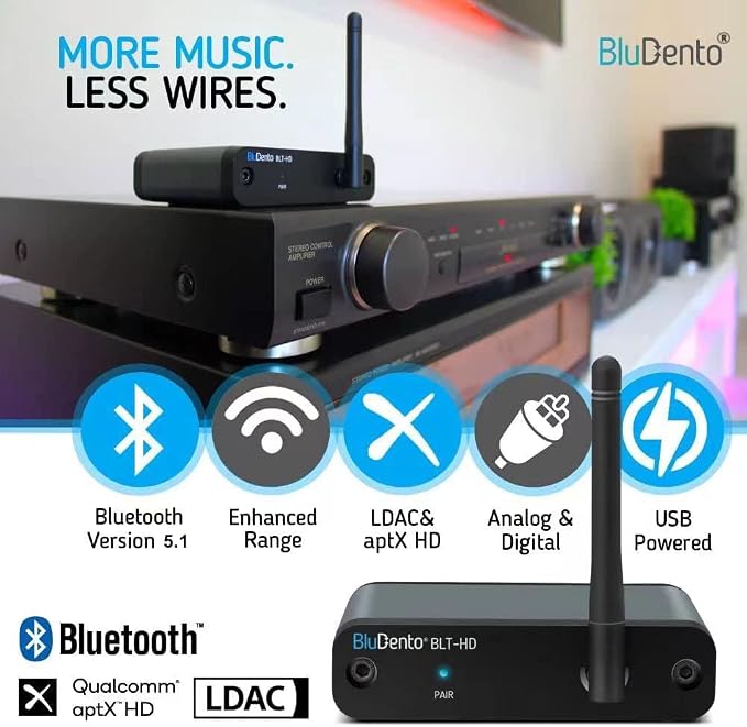 BLT-HD aptX HD Bluetooth Receiver, Hi-Fi Bluetooth v5.1 Audio Adapter - Image 2