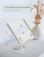 Tablet Stand 360° Rotating Aluminum Holder, Adjustable, Portable and Foldable - Image 4