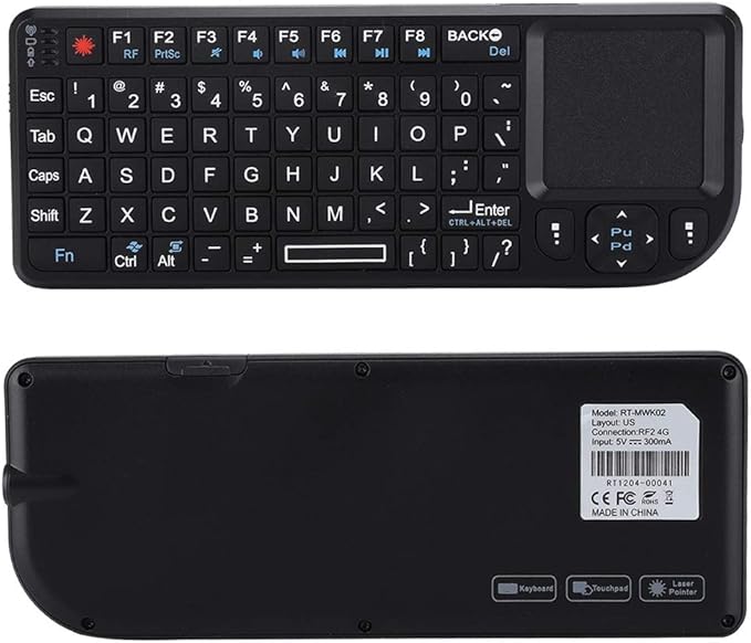 2.4GHz Touchpad Keyboard, A8 Mini Rechargeable Ultra-Thin Mini USB Backlit - Image 5