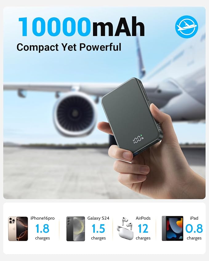 for Magsafe Portable Charger, Aluminum Alloy Small 10000mAh 20W PD Magnetic - Image 2