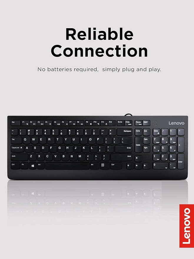 Lenovo 300 USB Keyboard, Adjustable Tilt, Windows 7/8/10, GX30M39655 - Image 2
