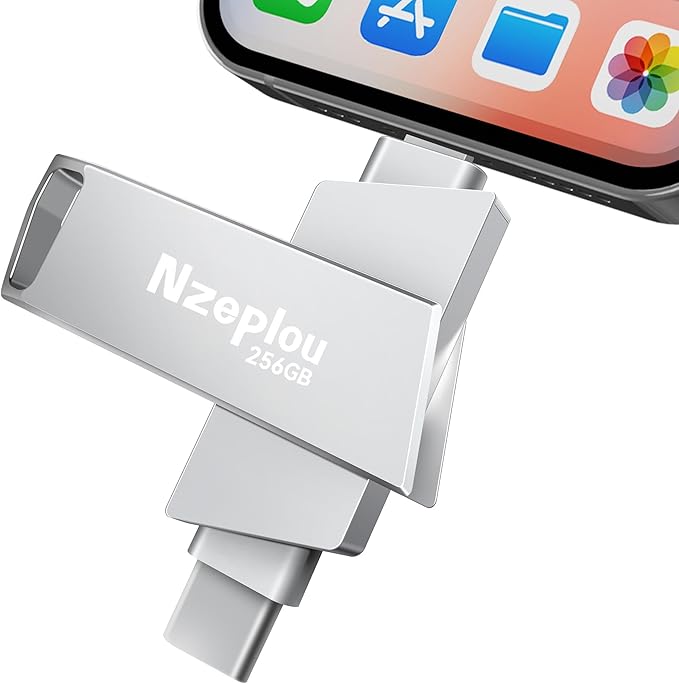 256GB Flash Drive for iPhone iPad, USB3.0 High-Speed Memory Stick No App Needed by Nzeplou-US
