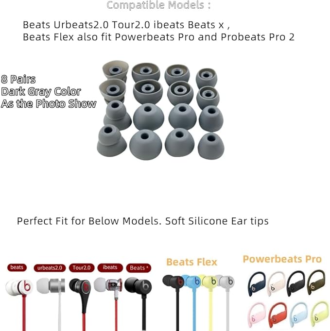 Replacement Ear Tips for Beats Urbeats2.0 Tour2.0 ibeats Beats x, Beats Flex - Image 2