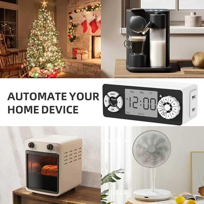 TiFFCOFiO New Digital Timer Outlet, Dial Programmable Method, Indoor Plug in - Image 5
