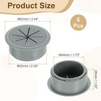 uxcell 6 Pcs Desk Grommet, Fit 53mm/2.09" Plastic Cable Hole Cover Bulk Top Hat - Image 2