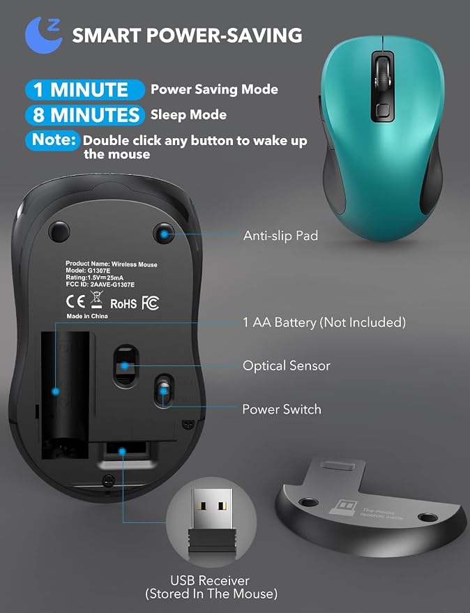Trueque Wireless Mouse for Laptop, 2.4GHz Ergonomic Computer Mouse - Image 5