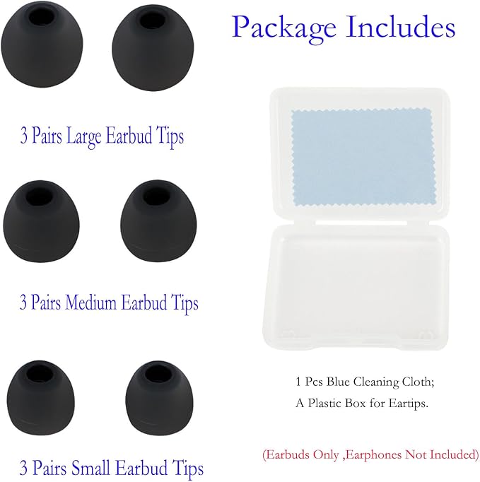 Earbud Tips Replacement Earbud Tips Ear Bud Replacement Pieces Silicone Soft - Image 2