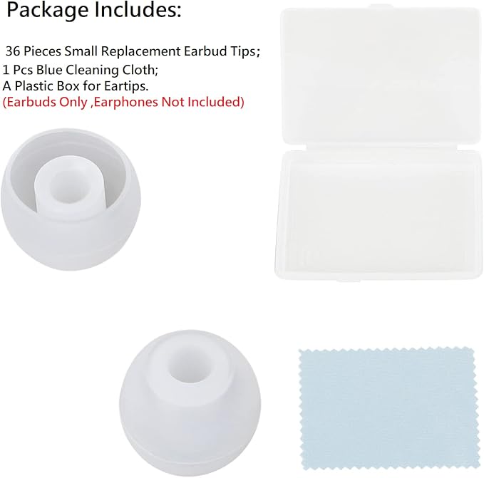 36 Pieces Small Earbud Tips Soft and Comfortable Ear Bud Replacement Pieces - Image 6