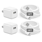iPhone Charger, 2 Pack 10ft iPhone Charger Data Sync Transfer Lightning Cable by TrimDish