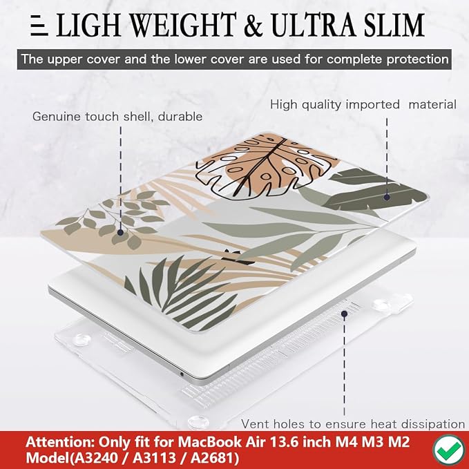 CISSOOK Compatible with MacBook Air 13.6 inch Case 2025 2024 2022 Release A3240 - Image 4