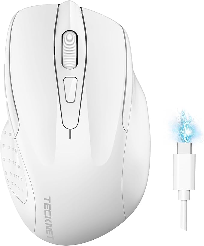 TECKNET Wireless Mouse Rechargeable 4800 DPI Silent USB A & Bluetooth Mouse 6 by Tecknet