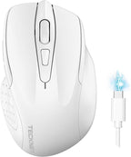 TECKNET Wireless Mouse Rechargeable 4800 DPI Silent USB A & Bluetooth Mouse 6 by Tecknet