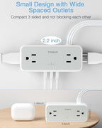 Ultra Thin 5FT Flat Extension Cord, TESSAN Surge Protector Flat Plug Power Strip - Image 4