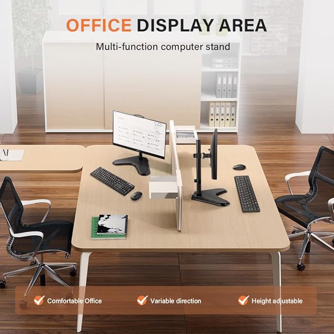 KKTONER Single Computer Monitor Stand Metal Base Free Standing Desk Vesa Mount - Image 7