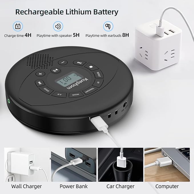 Kuephom Portable CD Player Rechargeable - Image 2