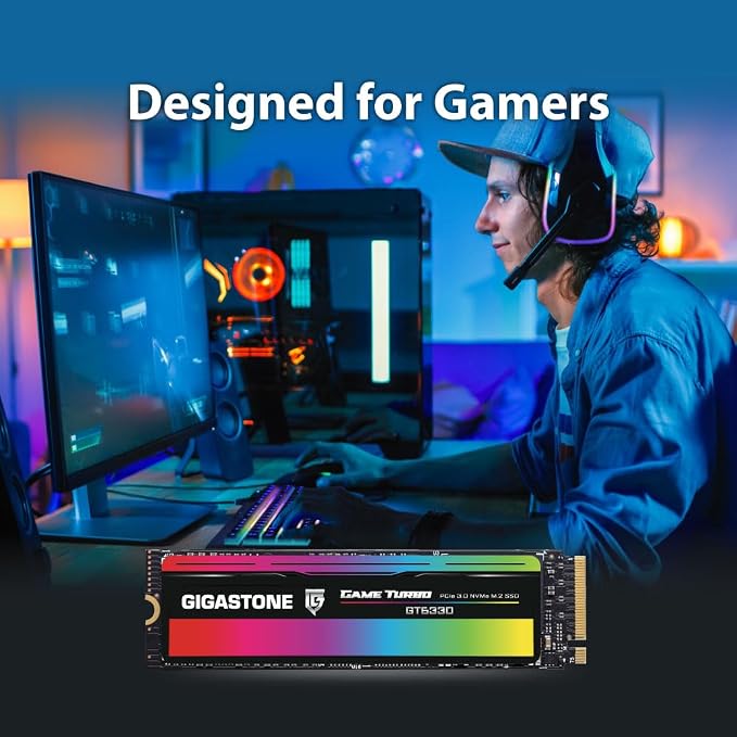 Gigastone M.2 SSD 1TB PCIe 3.0 NVMe SSD 3, 400MB/s Internal Gaming Solid State - Image 3