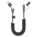 Coiled USB-C and Lightning Cable 2-in-1, 3FT iPhone 17 16 Car Charger Cord by MTAKYA