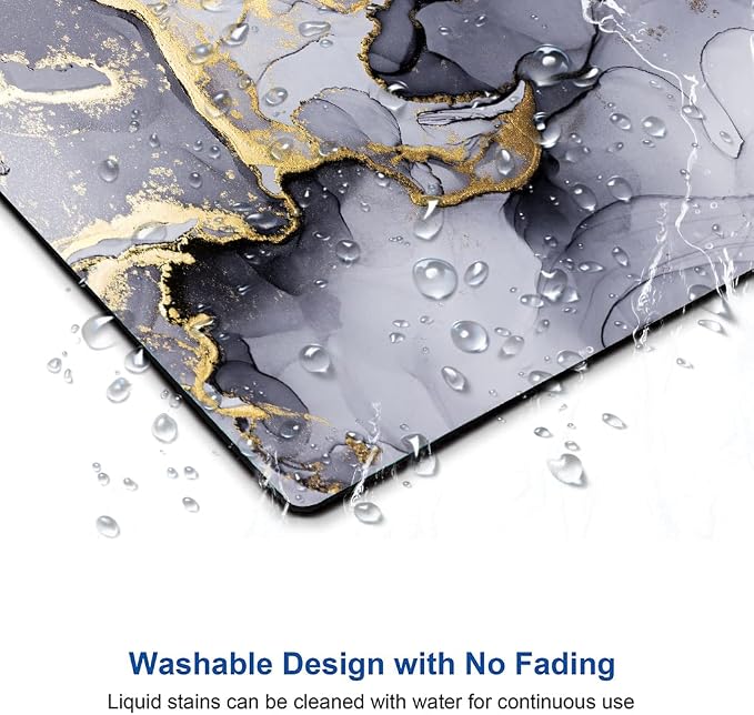 Hokafenle Gray Gold Black Marble Mouse Pad, Gaming Mouse Mat - Image 5