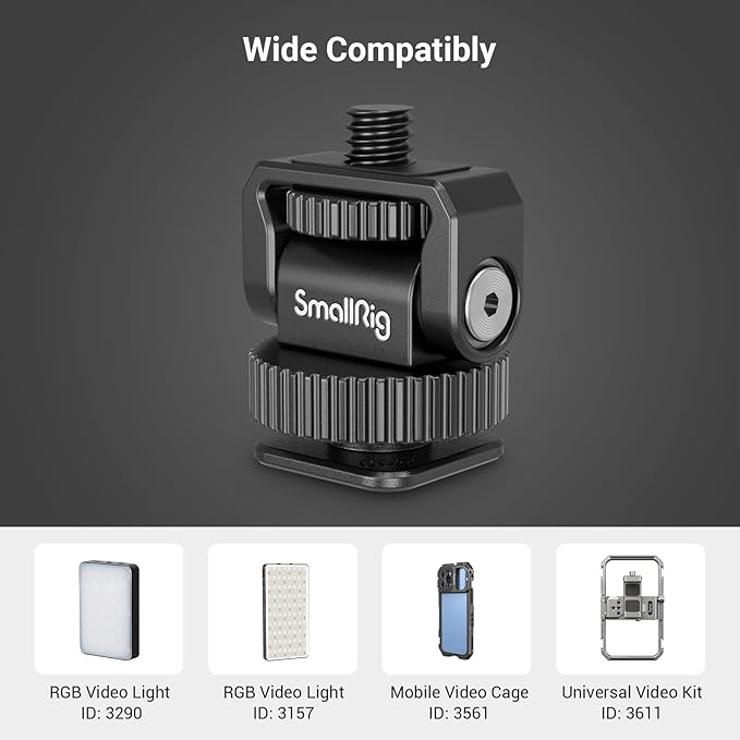 SmallRig 1/4" Mini Ball Head Cold Shoe Mount Adapter - Image 5