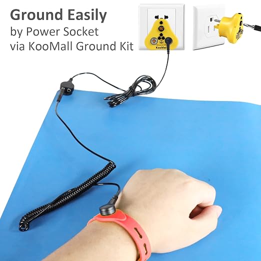 KooMall 24 x 16 Inch ESD Rubber Mat Kits, Anti Static Table Floor Pad - Image 2
