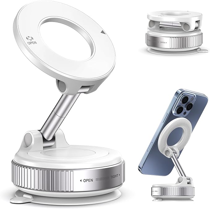 Vacuum Magnetic Suction Phone Holder, Foldable and Retractable Hands-Free by Unknown