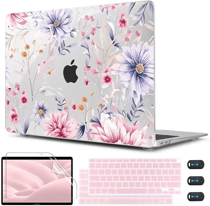 CISSOOK Flower Case for MacBook Air 13 Inch A2337 M1 A2179 A1932 Model by CISSOOK