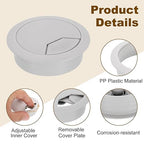 uxcell 8 Pcs 53mm Desk Grommet, Plastic Cable Hole Cover, Wire Cord Cable - Image 3