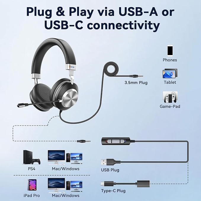 Headset wtih Mic, USB Headset - Image 5