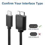 Master Cables USB C to Micro B Cable 0.5 Metre USB C Hard Drive Cable Compatible - Image 2