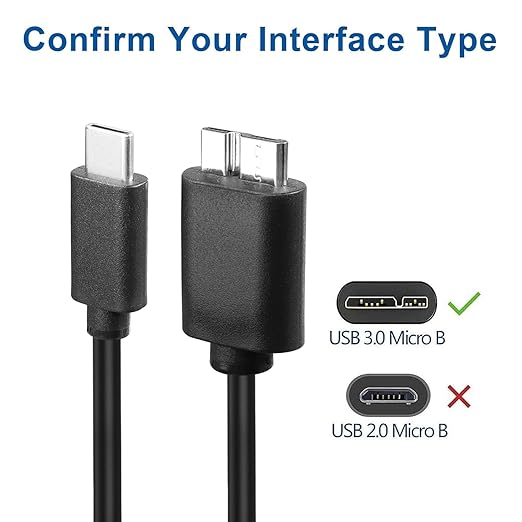 Master Cables USB C to Micro B Cable 0.5 Metre USB C Hard Drive Cable Compatible - Image 2