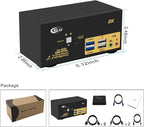 CKLau 2 Port USB 3.0 Triple Monitor KVM Switch HDMI 2.1 8K@60Hz 4K@144Hz - Image 6