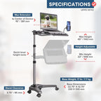 LEVO G2 V16 Mobile Laptop Stand Desk Rolling Cart - Image 7