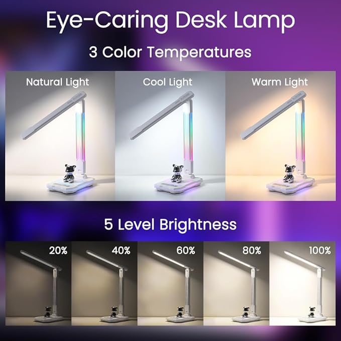 WILIT Desk Lamp for College Dorm Room, Sound Reactive RGB Lamp, Gamer Room Decor - Image 6
