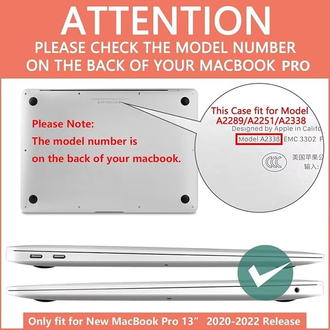 CISSOOK Compatible with MacBook Pro 13 inch Case M2 M1 A2338 A2251 A2289 - Image 2
