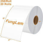 FungLam Thermal Labels 4x6 Direct Thermal Shipping Labels, 20 Rolls - Image 2