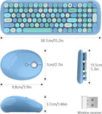 KNOWSQT Wireless Keyboard and Mouse Combo, Light Blue 100 Keys 2.4 GHz Round - Image 7